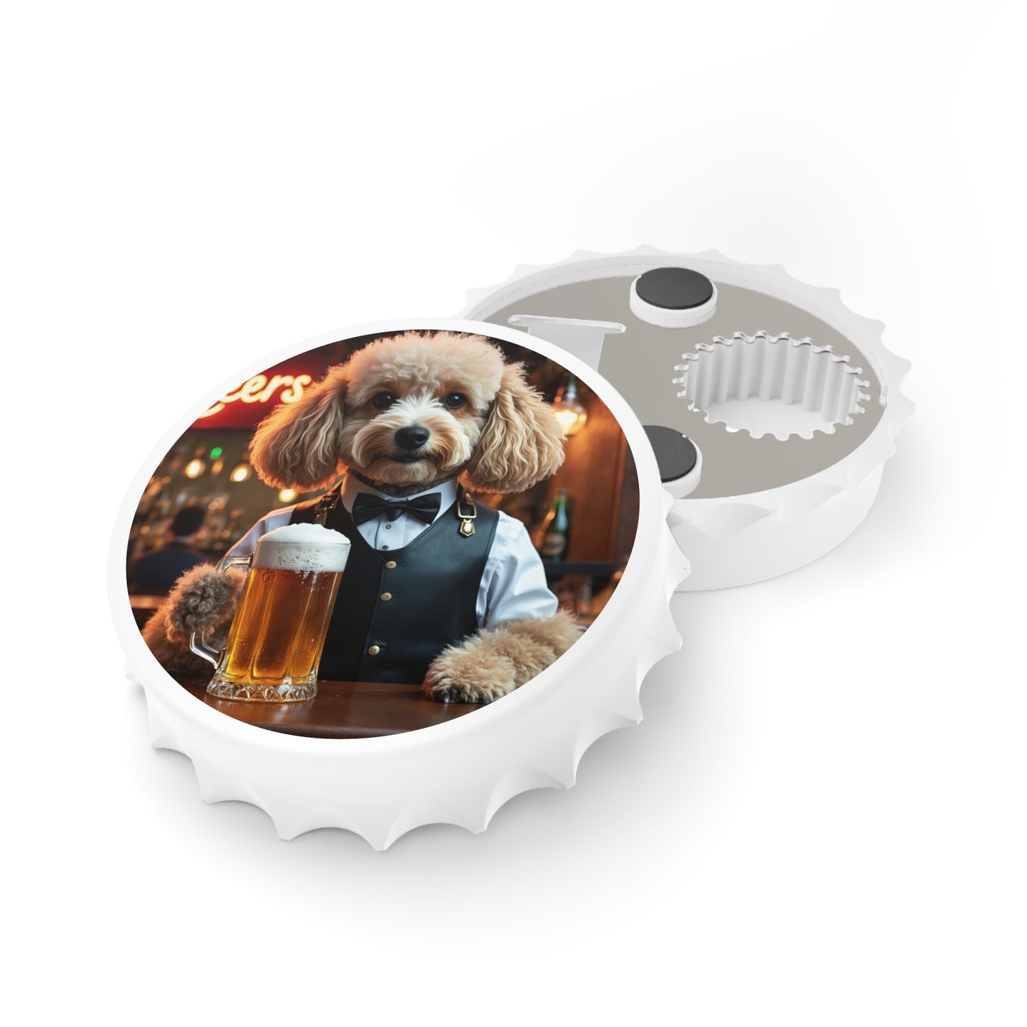 Poodle Bartender Bottle Opener & Magnetic Fridge Decor