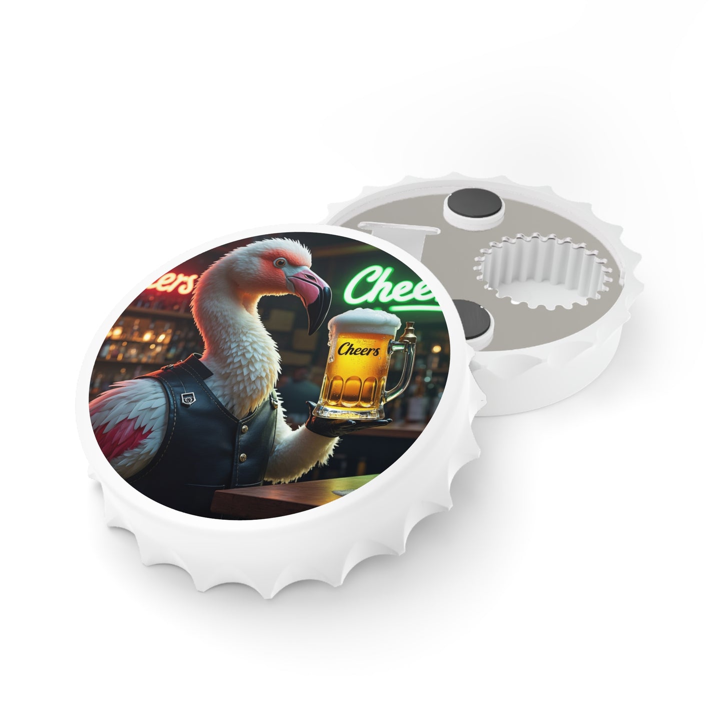 Flamingo Bartender Bottle Opener & Magnetic Fridge Decor