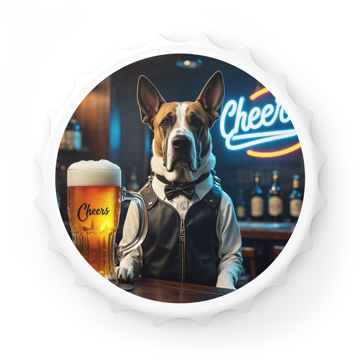 Beagle Bartender Bottle Opener & Magnetic Fridge Decor I