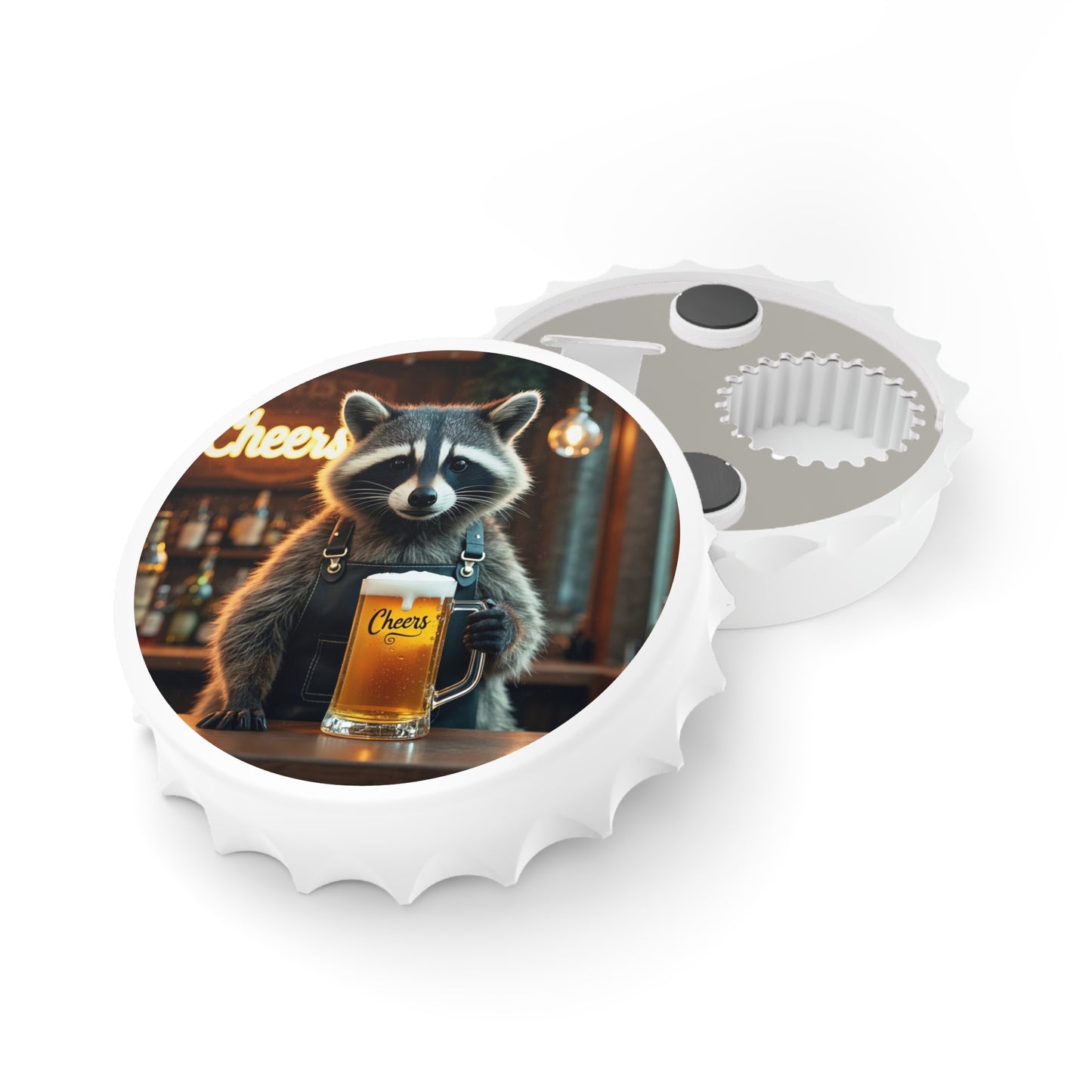 Raccoon Bartender Bottle Opener & Magnetic Fridge Decor