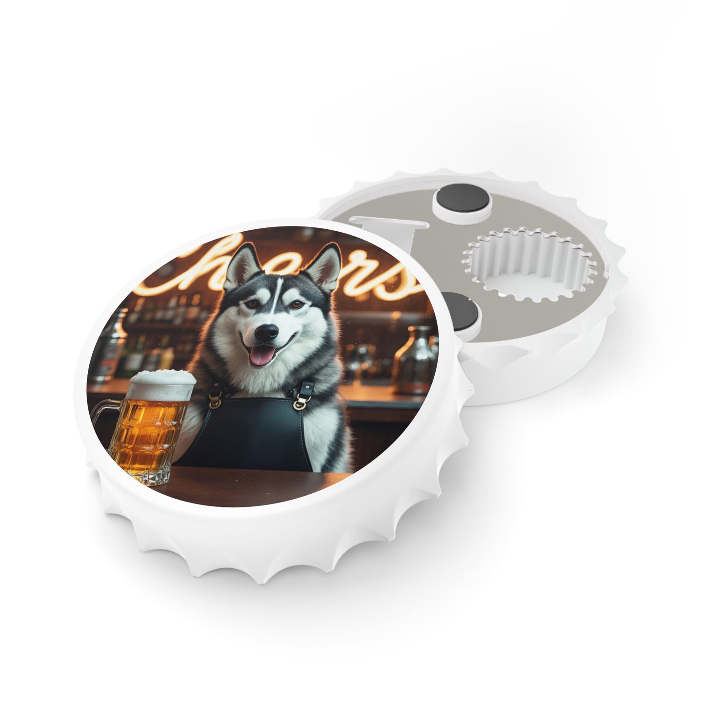 Husky Bartender Bottle Opener & Magnetic Fridge Decor II