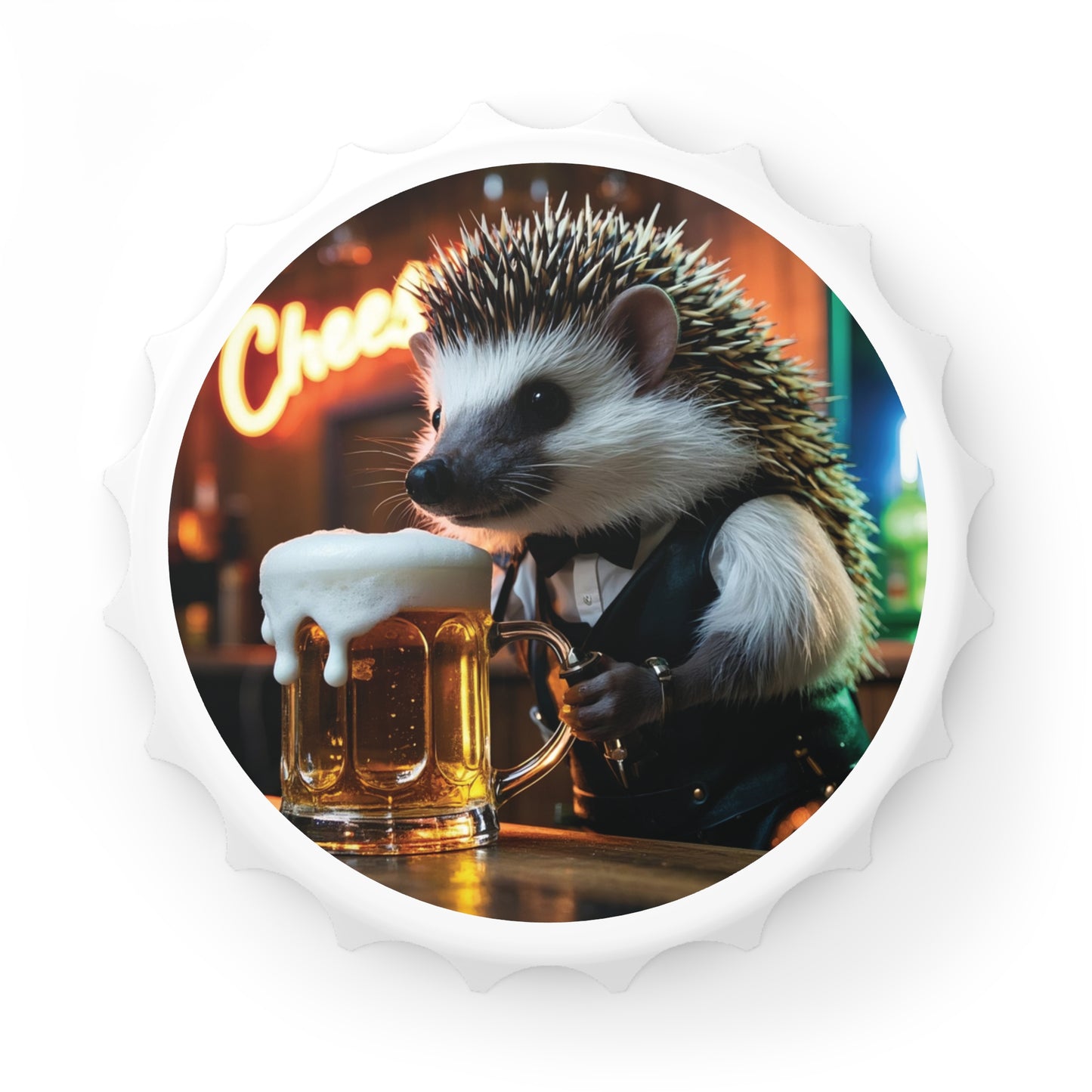 Hedgehog Bartender Bottle Opener & Magnetic Fridge Decor