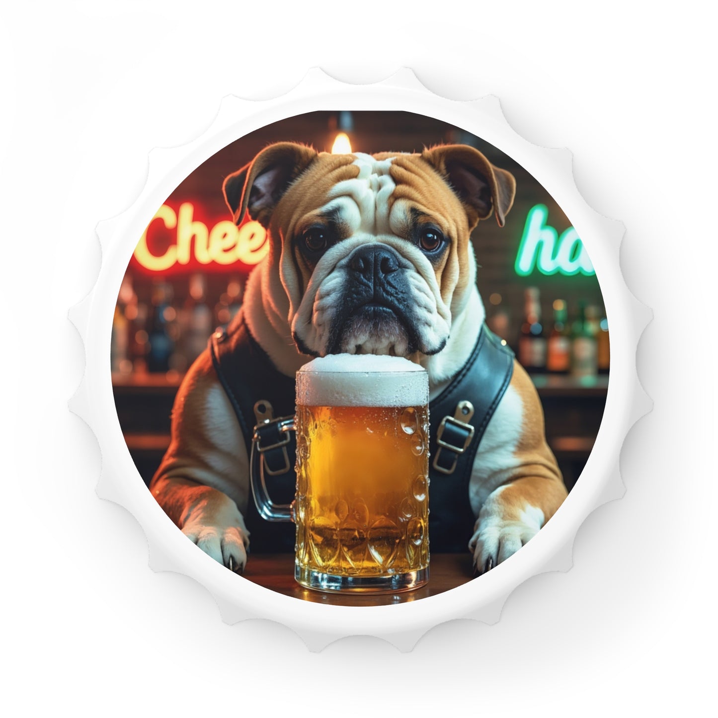 Bulldog Bartender Bottle Opener & Magnetic Fridge Decor