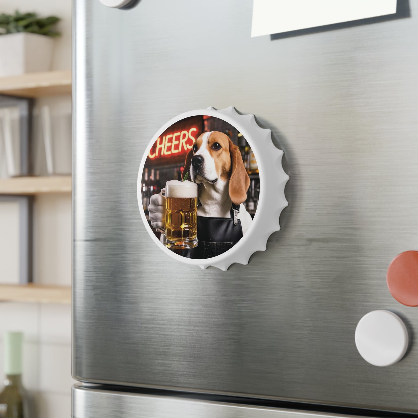 Beagle Bartender Bottle Opener & Magnetic Fridge Decor II