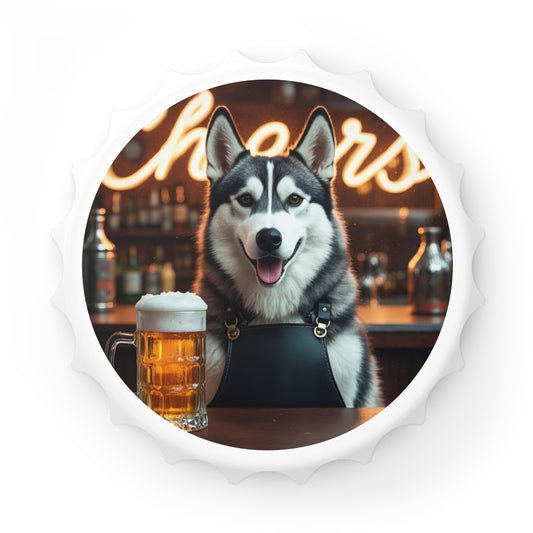 Husky Bartender Bottle Opener & Magnetic Fridge Decor II