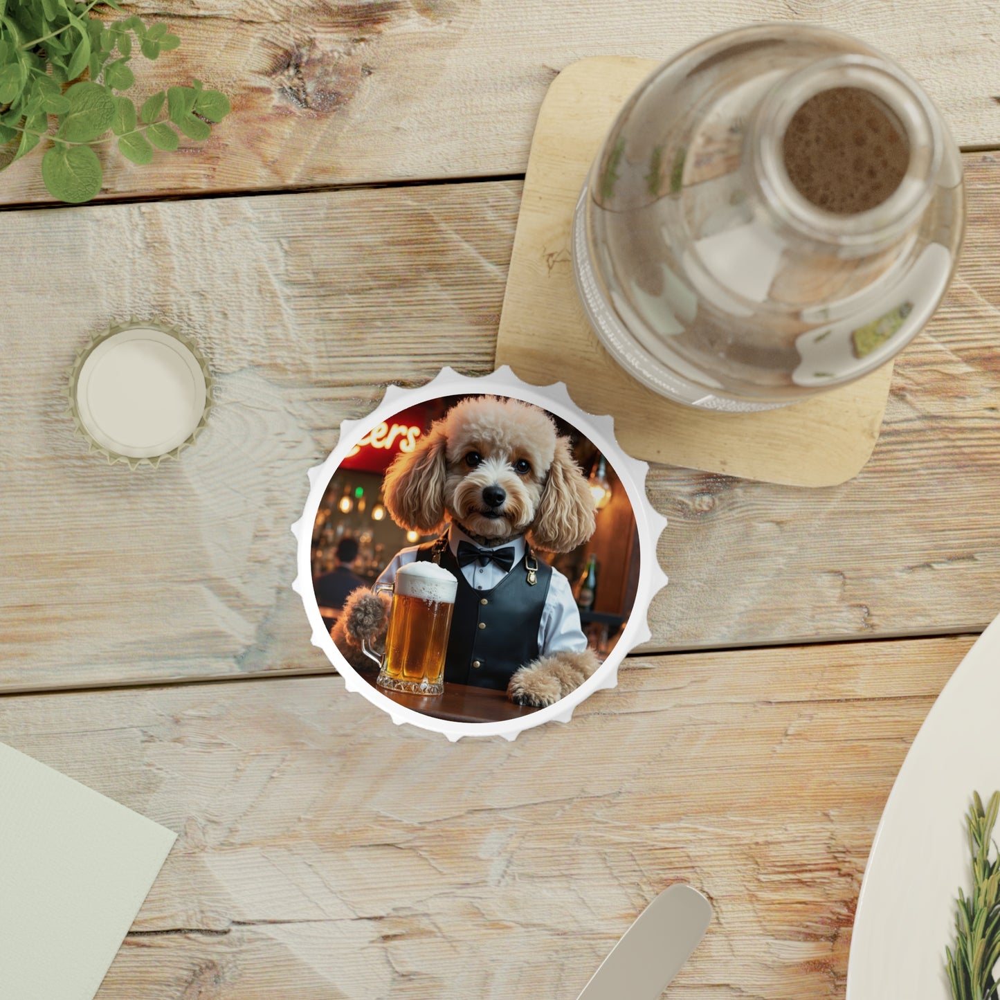 Poodle Bartender Bottle Opener & Magnetic Fridge Decor