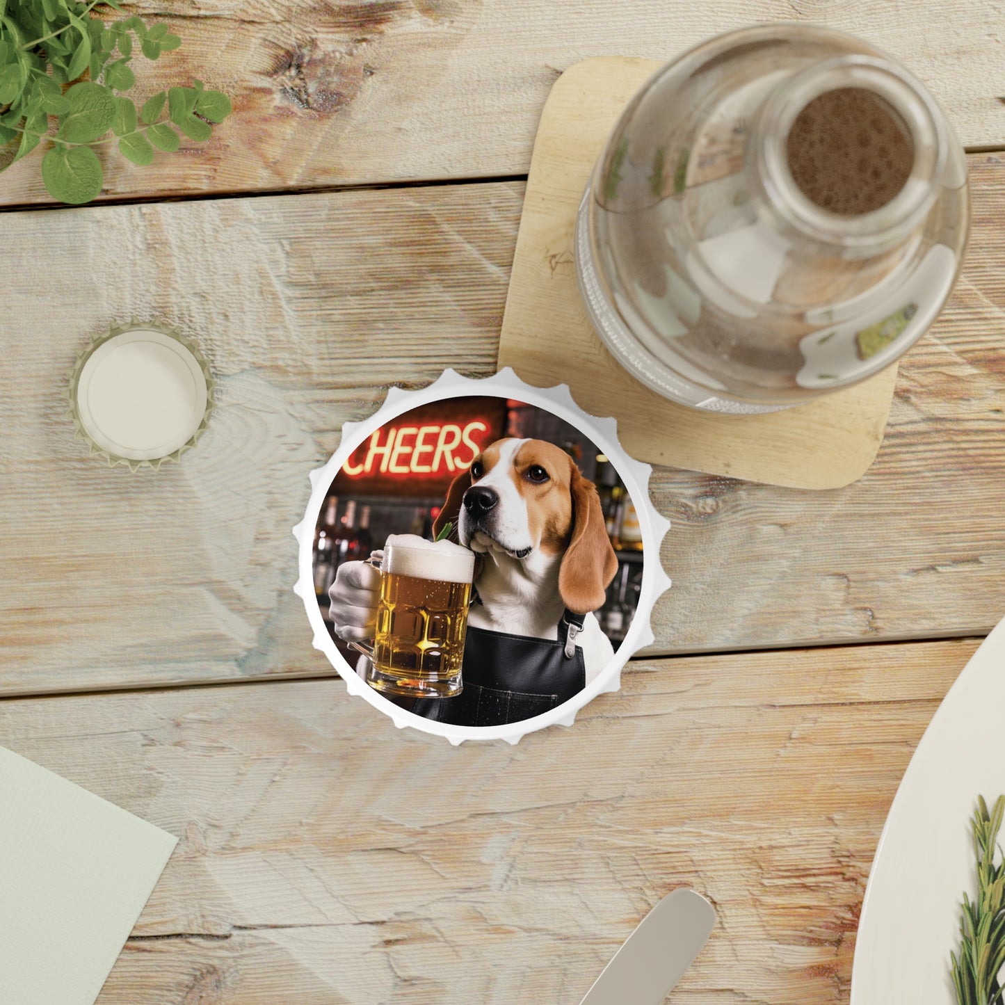 Beagle Bartender Bottle Opener & Magnetic Fridge Decor II