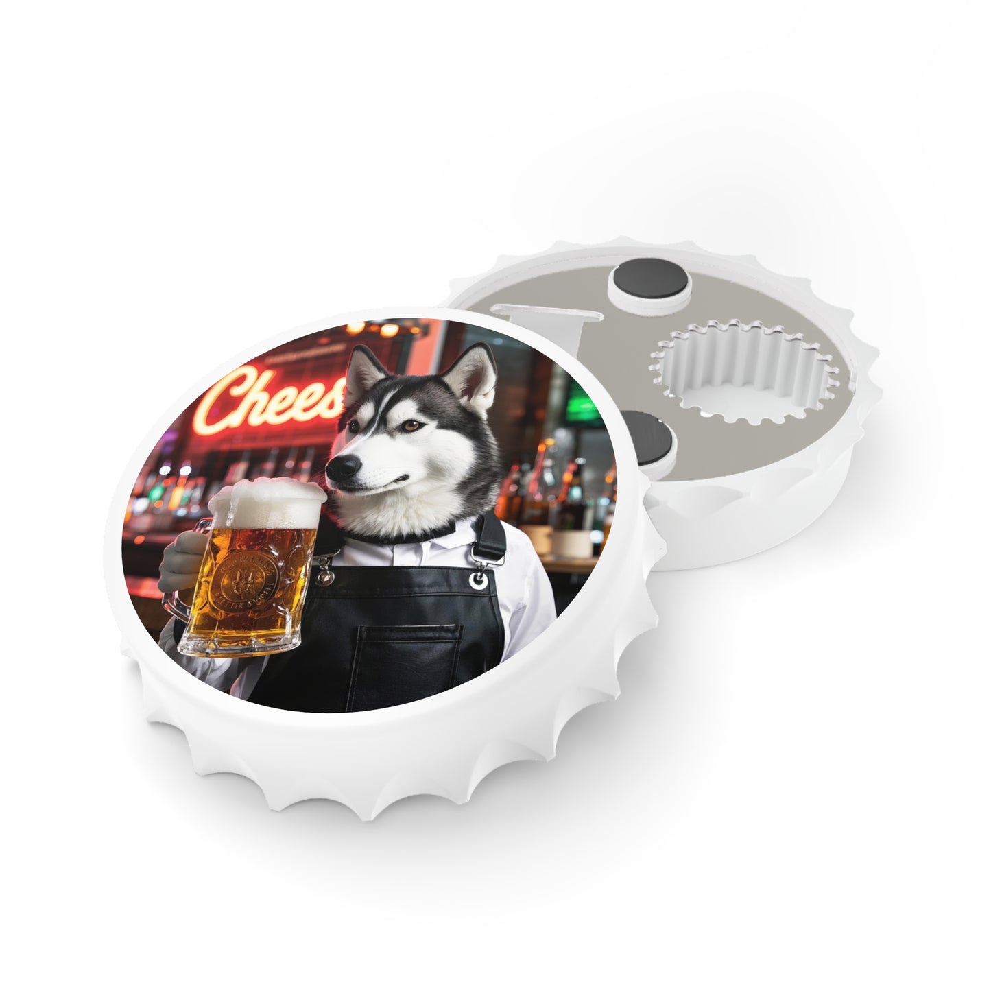 Husky Bartender Bottle Opener & Magnetic Fridge Decor I